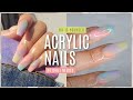 DOING MY OWN ACRYLIC NAILS AT HOME - NO DRILL NECESSARY! | TIE DYE NAILS