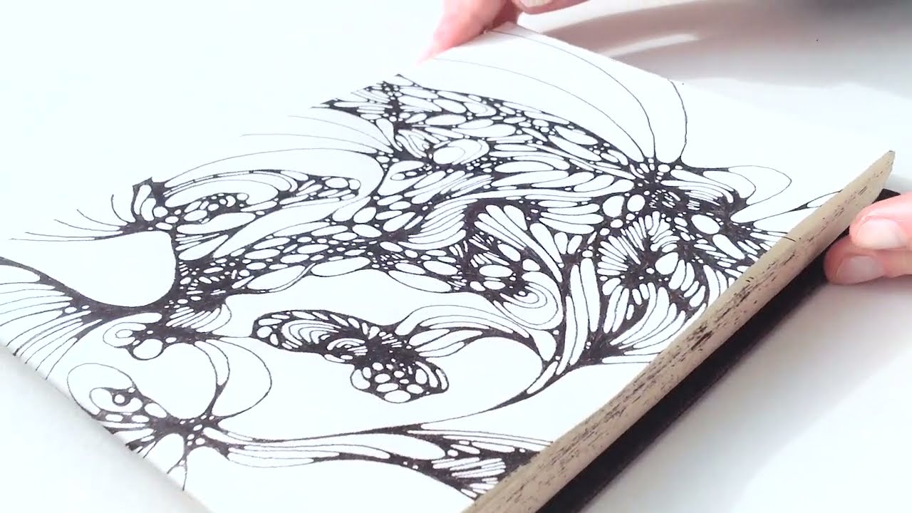 STUDIO VLOG - SKETCHBOOK SESSIONS - DRAWING IN MY SKETCHBOOK - ABSTRACT INK LINE ART