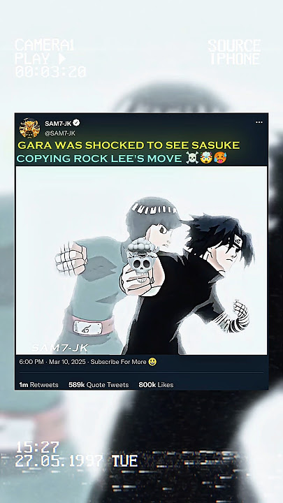 SASUKE COPY ROCK LEE'S MOVE ☠️😈