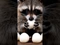 Raccoon Eats Sticky Rice Balls 🍙🦝 Messy ASMR