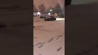 Bmw e36 328i cabrio hardtop drifting playing in snow