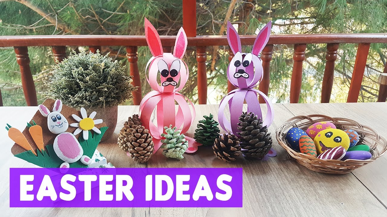 Easter Decorations – 3 Easter Crafts – DIY Paper Rabbit - YouTube