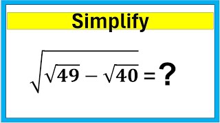 Nice Square Root Math Simplification Problem