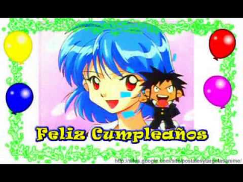 POSTALES Y TARJETAS ANIME DE CUMPLEAÑOS 01 - YouTube