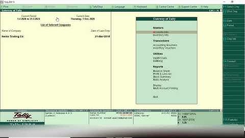HOW TO ENABLE TCS ON SALE OF GOODS -TALLY ERP9