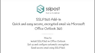 Using Sslp365 In Microsoft Office Outlook - Web Edition
