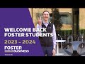Welcome back foster students from dean hodge