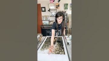 New art techniques - figure in a forest clearing, landscape monotype printmaking on plexiglass