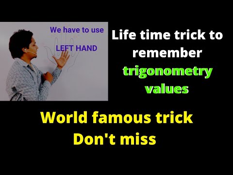 best trick to remember trigonometry values for life time | hand rule | Concept Library by viru sir