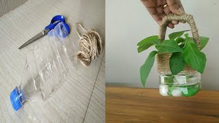 Hanging Planter// Using Use And Trough Plastic Bottle    hangingplanterodiagardener