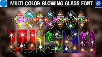 Multi color glowing glass font editing in pixlab ps touch glass font name editing - Zarraq Creation