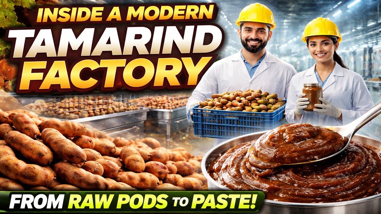 Inside a Modern Tamarind Processing Plant – From Raw Pods to Concentrated Paste (Full Process)