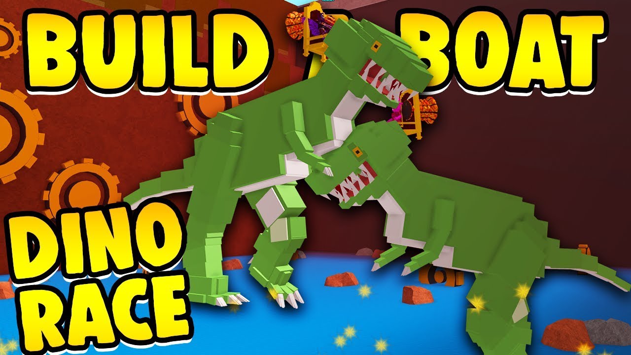 Dinosaur Race In Roblox Build A Boat Ride Dinos Youtube - roblox build a boat race