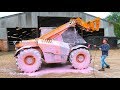 Washing A JCB Loader With Strawberry Milkshake! 🍓