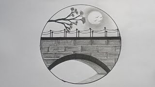 How to draw bridge scenery easy || Easy Drawing by Aysha