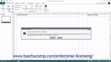 Microsoft Office Publisher Tutorial 2013 Master Pages 6.1 Employee Group Training