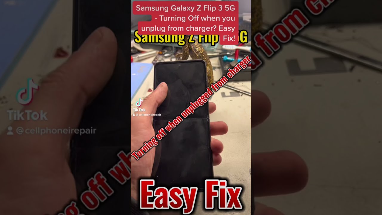 Samsung Galaxy Z Flip 3 5G Turning off when unplugged from charger 