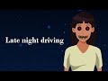 Late night driving scary horror story animated horror diary