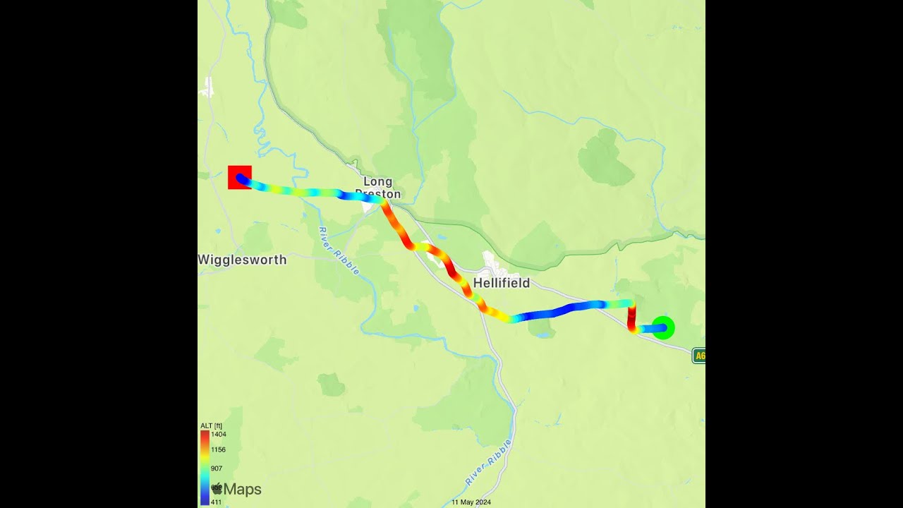 May11th 2024 Flight from The Coniston Hotel to Wigglesworth.