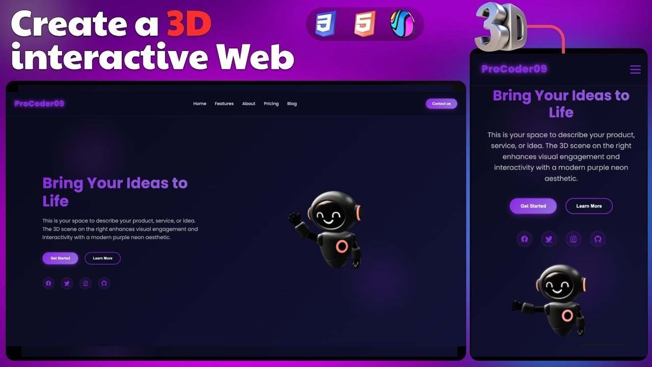 Build a Stunning 3D Website with HTML, CSS & Spline! 🎨 - YouTube