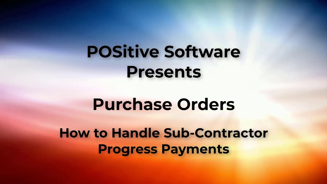 Tracking Sub-Contractor Progress Payments