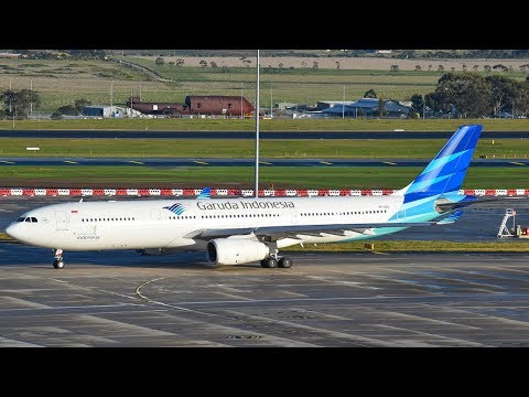 Garuda Indonesia A330 MORNING Takeoff from Melbourne Airport