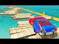 Сars Floating Wooden Bridge Test - Beamng drive