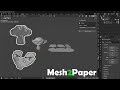 Bu eklenti ile modeli kağıt gibi aç #blender #blender3d Mesh2paper