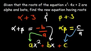 alpha and beta roots of quadratic equation | Finding new equation