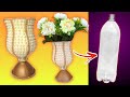 Artesanato com Garrafa Pet   -  Como Fazer um Lindo Vaso para Flores com Garrafa Pet