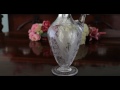 純銀製（925）1874年  エッチング　グラス　クラレットジャグ/ウォータージャグ