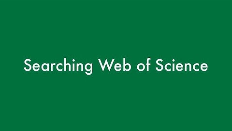 Searching Web of Science