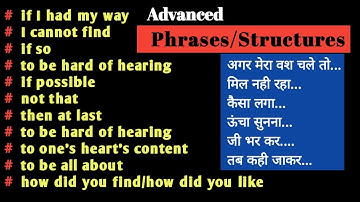 10 + Advanced English Structures for Spoken English | Special Structures | English Speaking Practice