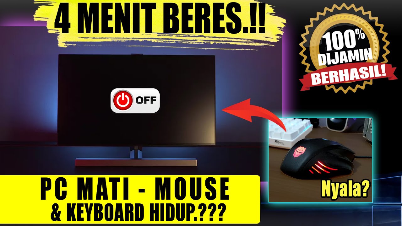 Komputer, PC Mati Tetapi Mouse, Keyboard dan Lampu RGB Menyala/ Tetap