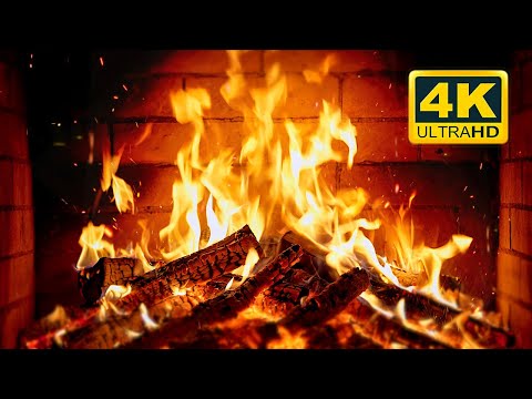 🔥 Cozy Fireplace 4K (12 HOURS). Fireplace with Crackling Fire Sounds. Crackling Fireplace Ambience