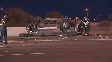 VIDEO: WB Loop 202 closed in Tempe for rollover crash