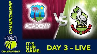 🔴 LIVE WI Academy v Guyana - Day 3 | West Indies Championship 2024 | Friday 23rd February