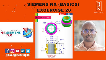 Siemens NX Basic Exercise 26 | Part Modelling | Mechanical Engineering | BK Engineering