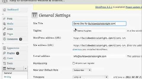 How do I add a company name to my Wordpress website?