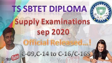 TS SBTET DIPLOMA SUPPLY EXAM TIME TABLE SEP 2020 C16/C16S OFFICIAL Released| OFFICIAL|LIVE |