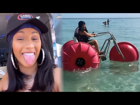 Cardi-B-Is-LIVING-IT-UP-on-Vacation-Yachts-Smoothies-and-a-WATER-TRICYCLE