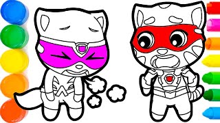 Drawing Talking Tom Heroes Super Hero Tom and Super Hero Angela Hero dash screenshot 4