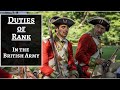 Duties and Responsibilities of Rank in the British Army During the American Revolution