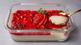 Vanilla Strawberry Pudding | No Bake Dessert Recipe | Yummy