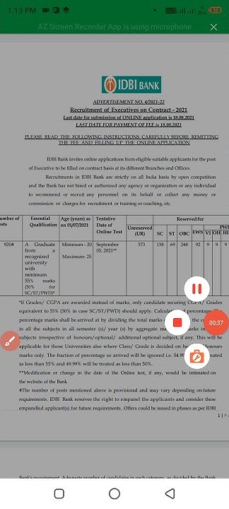 idbi-bank-clerk-vacancy-out-idbivacancy-idbiexecutivevacancy-youtube