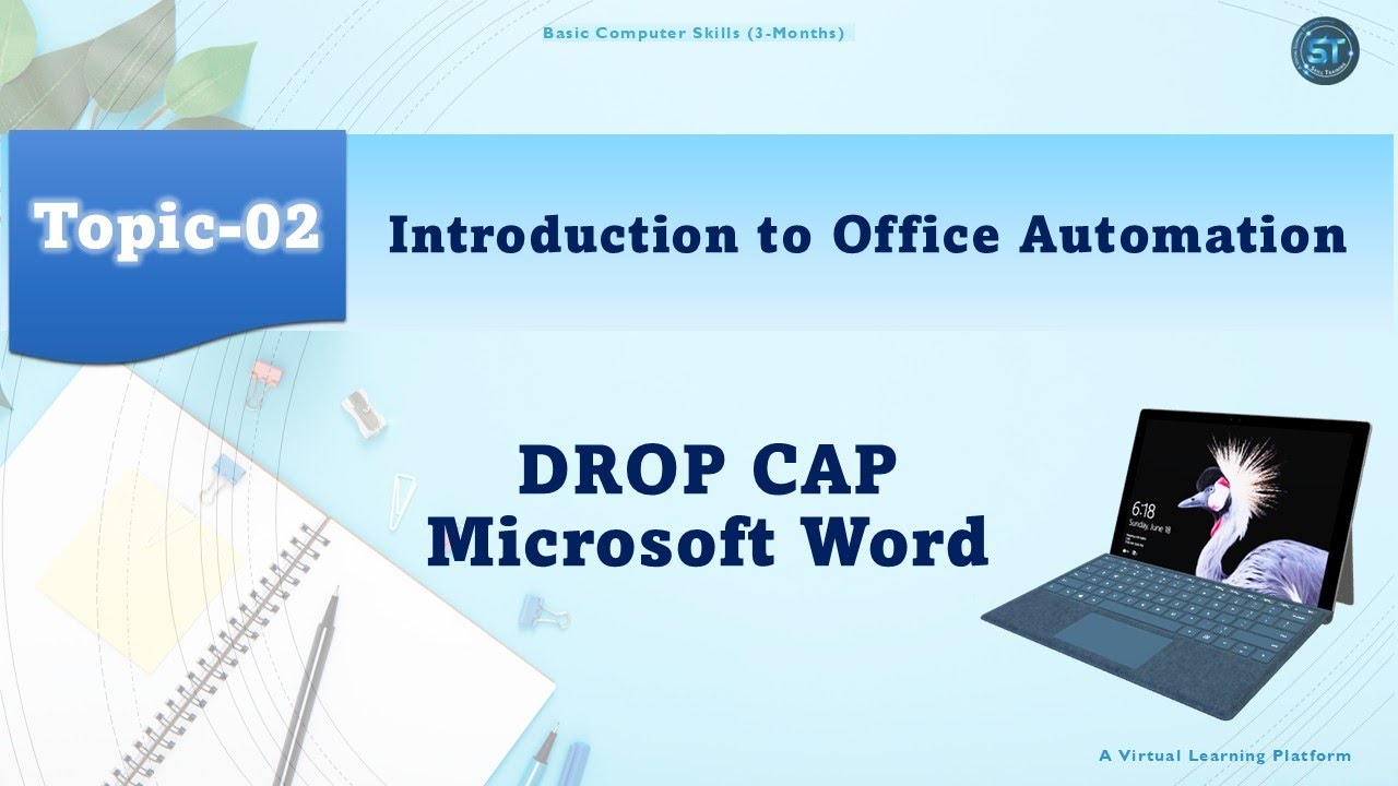 Microsoft Word-2024 -- Topic Drop Cap--- by Skill Training - YouTube