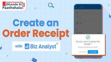 Learn how to create order receipts on the BizAnalyst App | Tally on Mobile | Biz Analyst | Khatabook