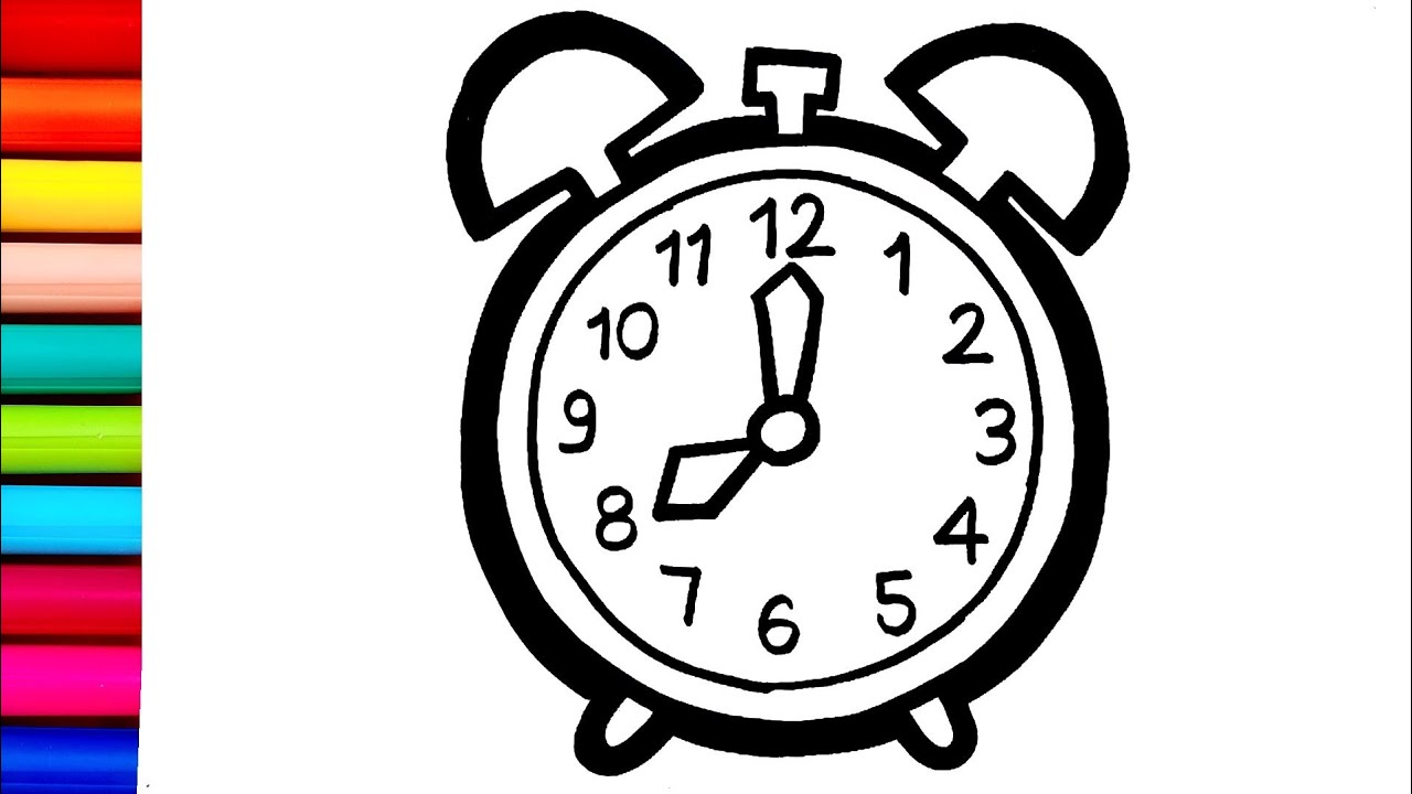 Alarm Clocks Drawing Digital Clock - Alarm Clock Drawing - Free Transparent  PNG Clipart Images Download