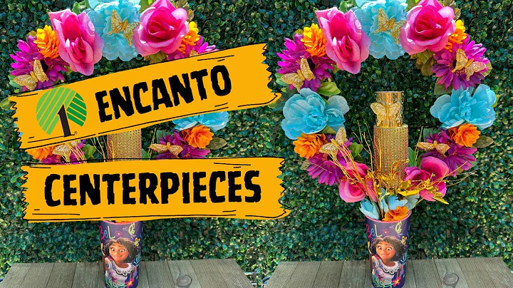 Dollar Tree 🌸 Encanto Centerpiece,  Splatter Screen, Butterflies, Candle and Flowers Birthday Party