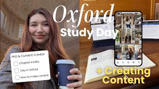 study day in oxford 📚📸creating content while finishing my phd
